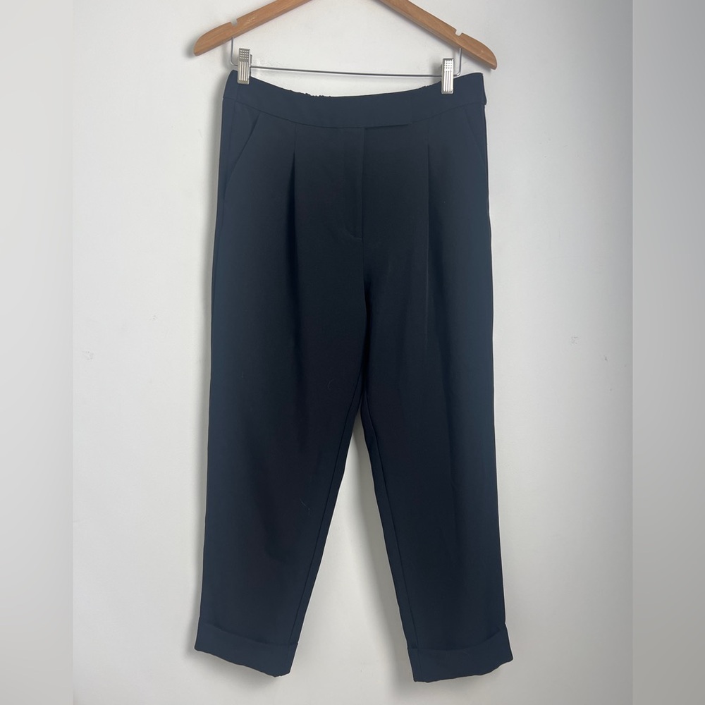 LOFT Medium Black High Rise Straight Cuffed‎ Dress Trouser Pants